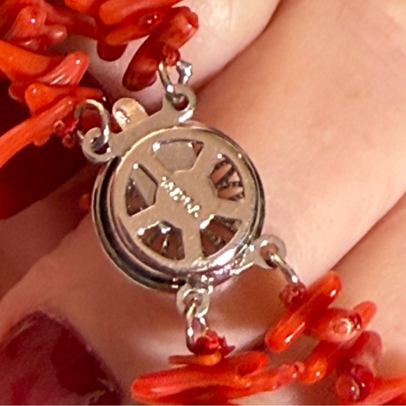 Vintage red coral double strand Mediterranean branch red coral choker necklace - Picture 7 of 15